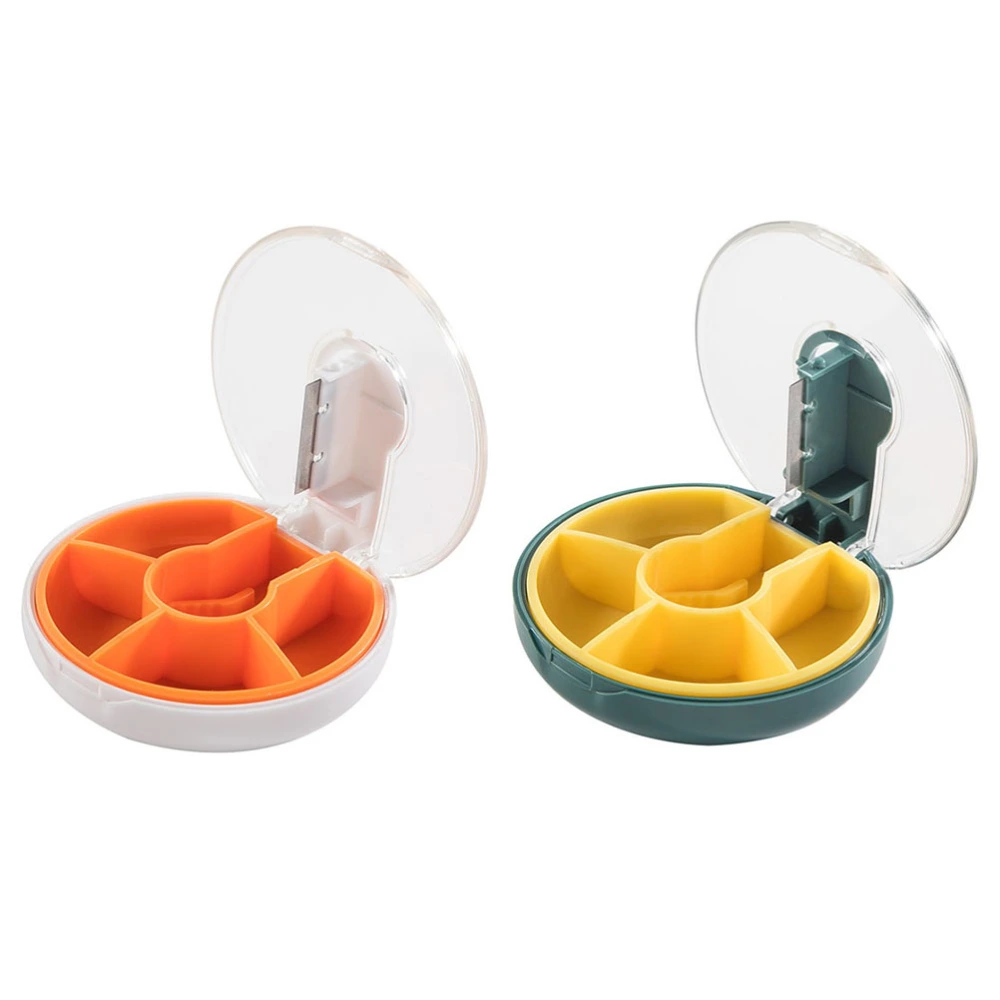 2pcs Portable Pill Cutter Case Pill Splitter Medicine Container Meds Holder