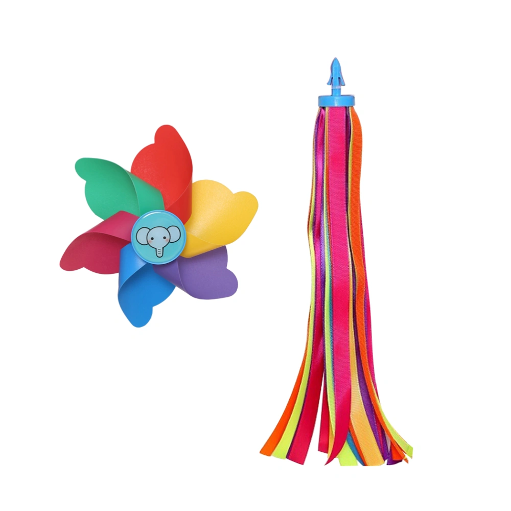 2pcs Kid Bike Bibcock Decor Ribbon Colorful Decor Windmill for Kid Child Boy Girl