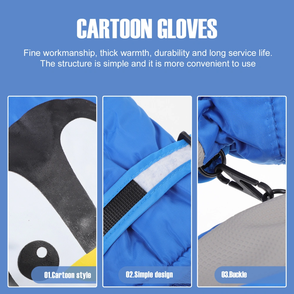 1 Pair Children's Warm Gloves Cartoon Winter Gloves Waterproof Ski Gloves