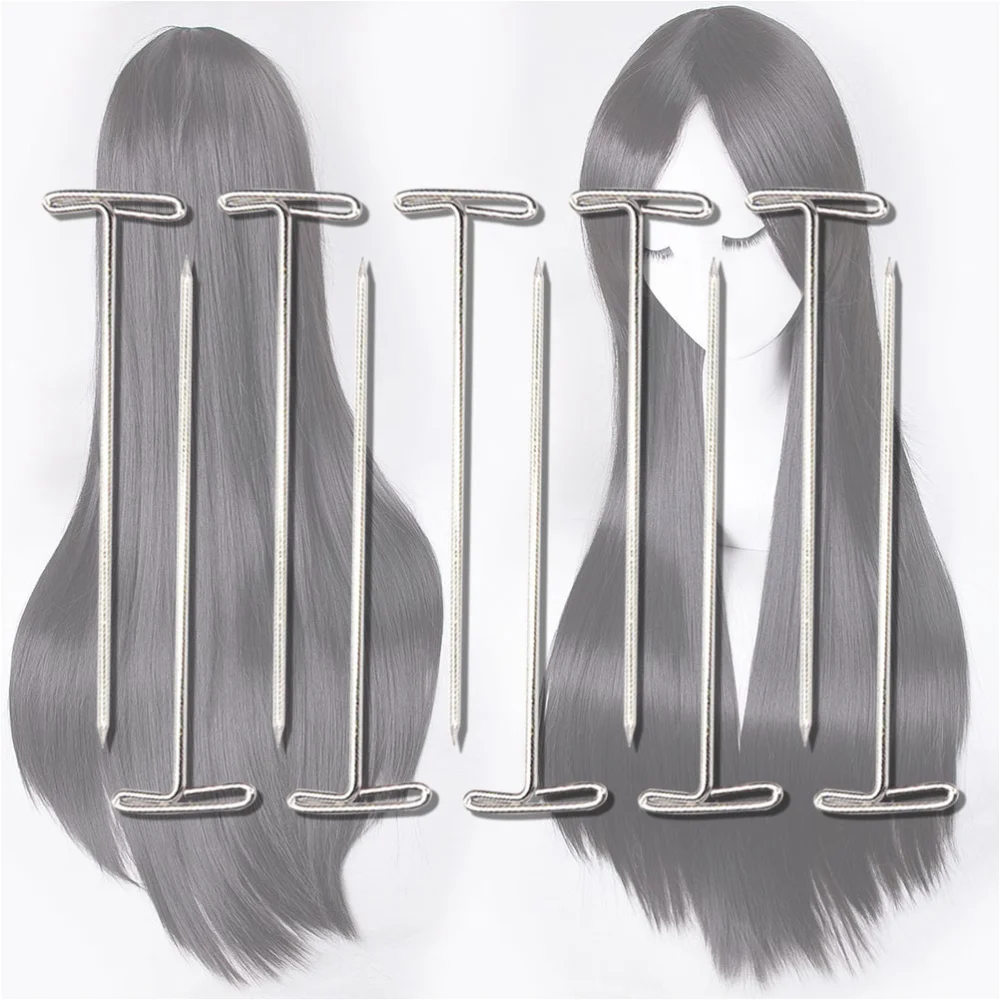 100pcs Wig T-shaped with Plastic Box for Blocking Knitting Modelling Crafts (51mm)