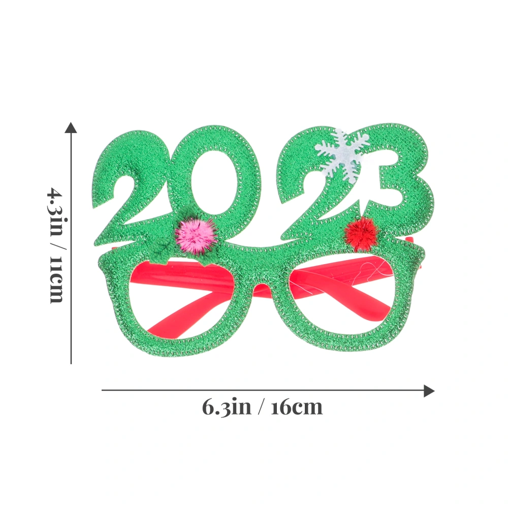 4pcs New Year Eyeglasses Novelty Glasses Photo Booth Props Christmas Eyeglasses