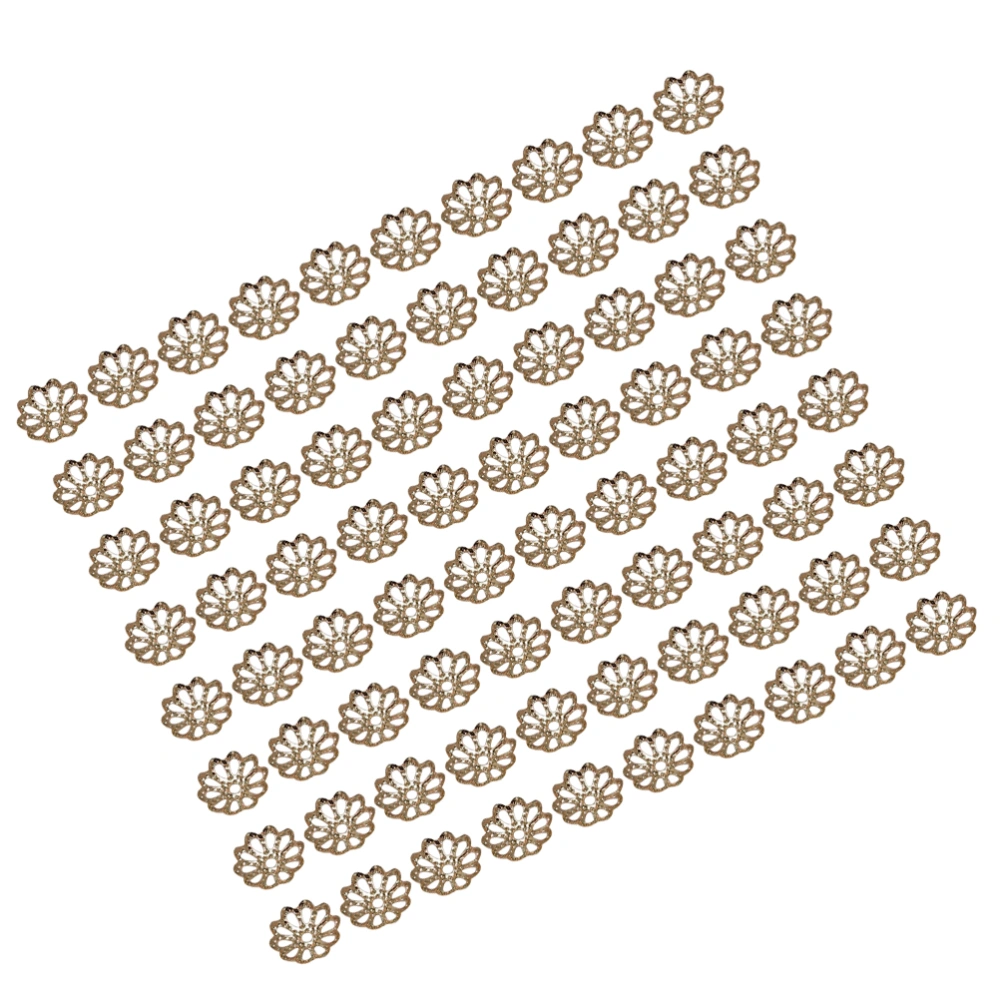 1000PCS 7MM DIY Accessories Material Natural Beads Flower Caps Spacer Pendant Hollow End Caps Jewelry Charm (Bronze)