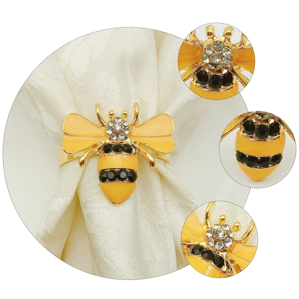 6Pcs Napkin Clasps Napkin Buckles Alloy Napkin Rings Bee Napkin Buckle