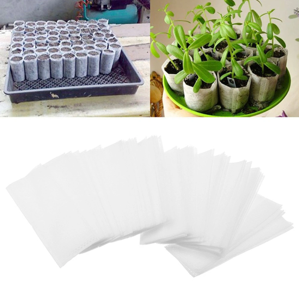 200pcs Biodegradable Non-woven Fabric Nursery Bags Plant Grow Bags Fabric Pots White