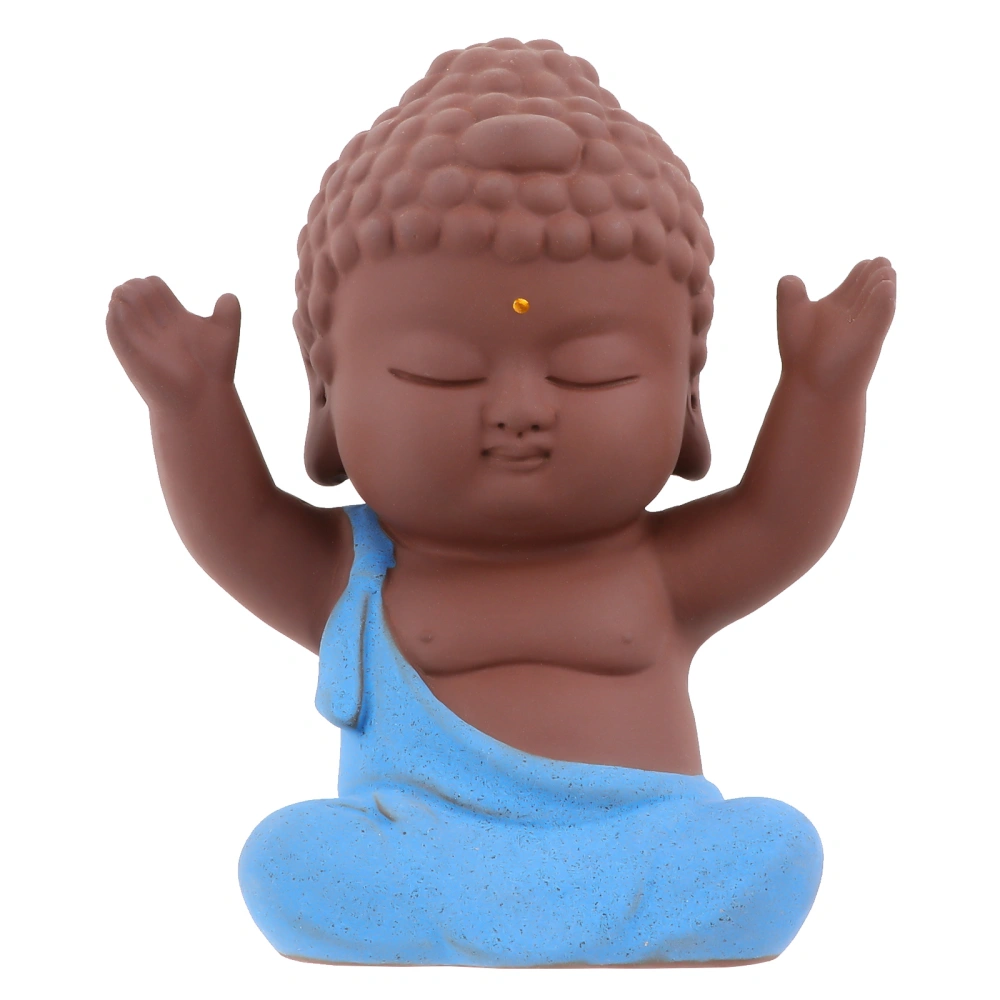 1Pc Ceramics Buddha Statue Temple Little Monk Buddha Ornament Car Arrangement