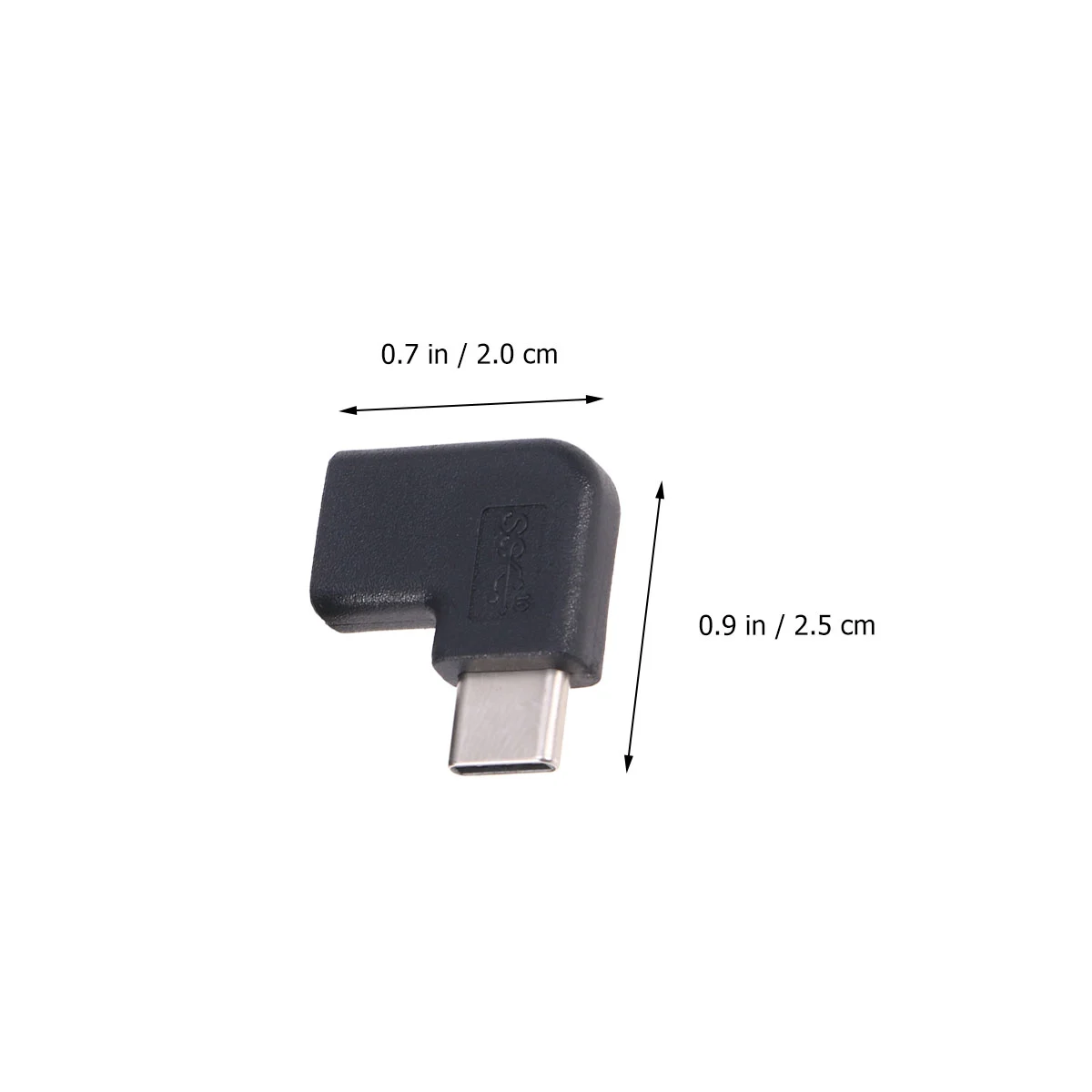 2PCS Right Angled Type-C Male to Female USB Adapter Converter Mobile Charging Transmission Line Connector Extender (A and B Type)