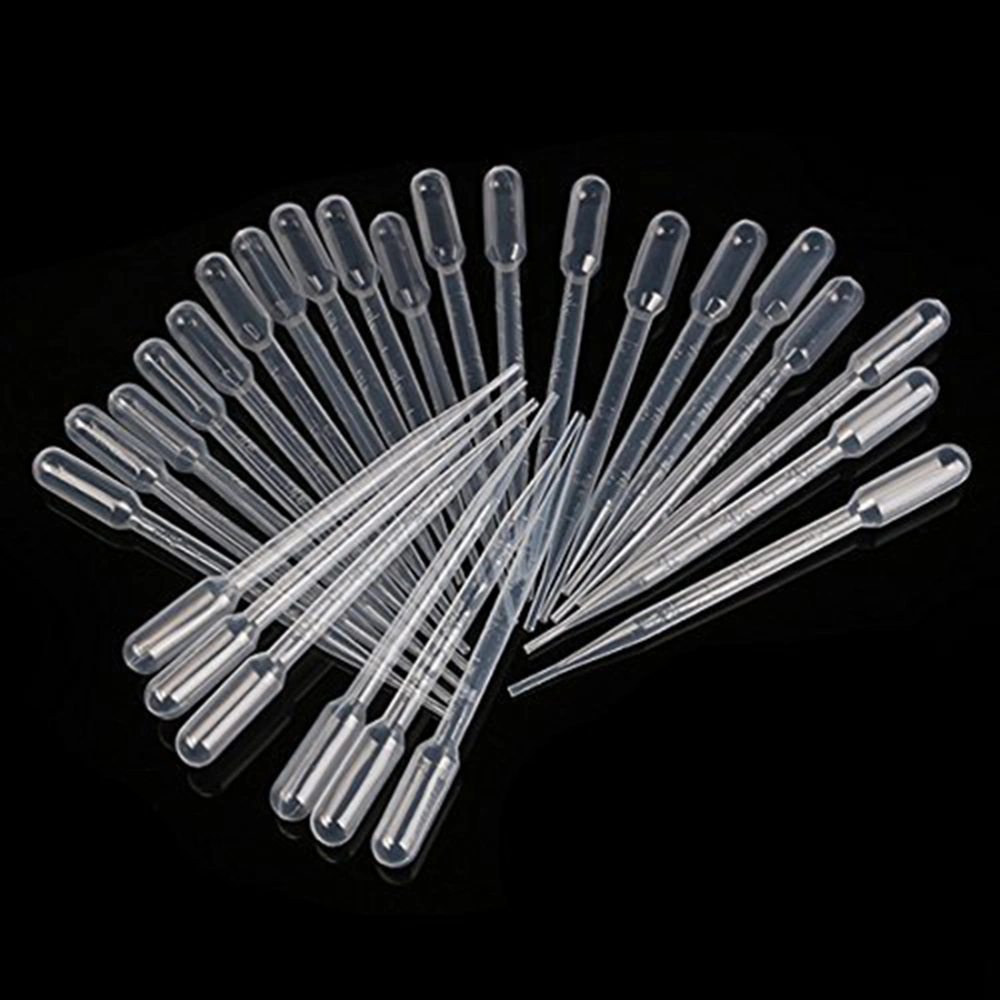 100pcs 3ML Plastic Transfer Pipette Washable Pasteur Pipettes Measuring Pipettors Disposable Dropper for Mixing Acrylic Paints and