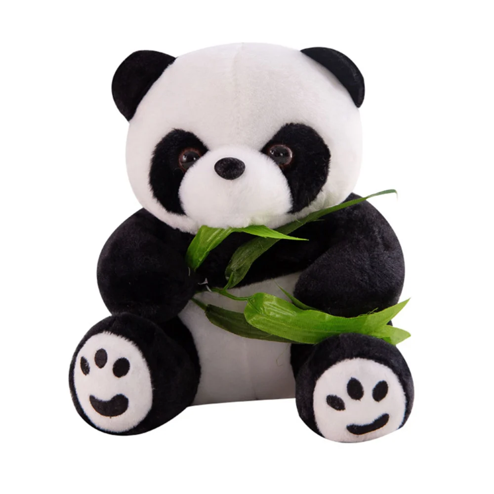 1Pc Panda Plush Doll Adorable Panda Hug Bamboo Doll Toy Delicate Funny Stuffed Toy (20cm)