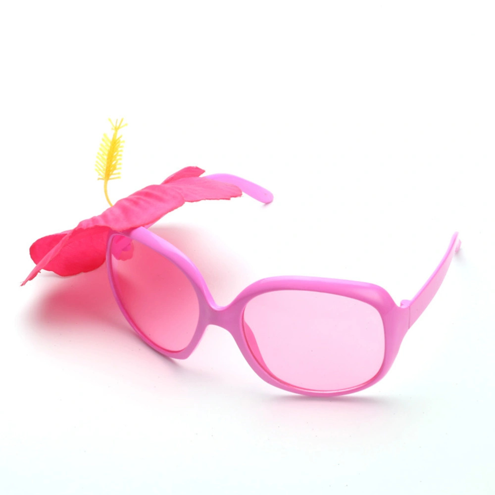 One Pair Hawaiian Hibiscus Styling Glasses Beach Photo Selfie Props Party Supplies Night Party Favors Eyewear Accessories Photo Props