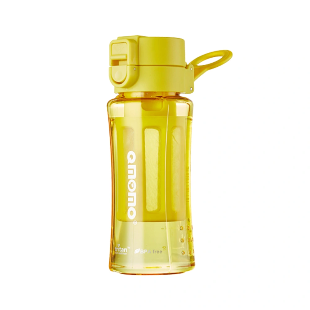 1PC Water Cup Durable Simple Eco-Friendly Plastic Cup Creative Drinking Bottle for Outdoor Fitness Gym (Yellow, 500ml)