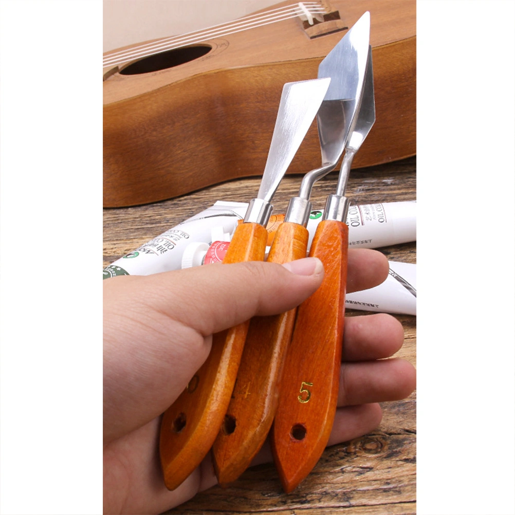 1 Set of 3pcs Spatula Stainless Steel Canvas Oil Painting  Color Mixing Scraper