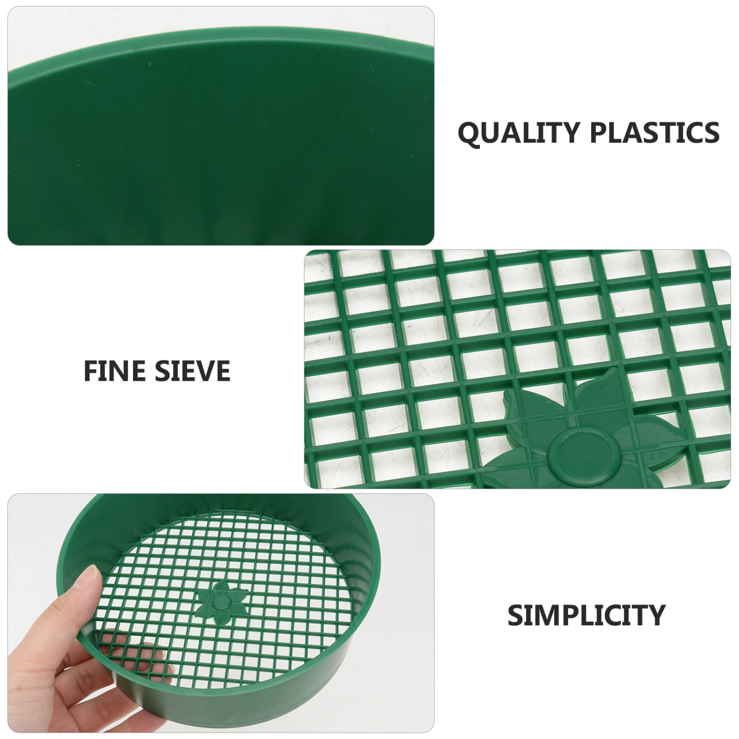 5Pcs Garden Soil Sieves Planting Soil Filter Gardening Riddles Hand Tools Green