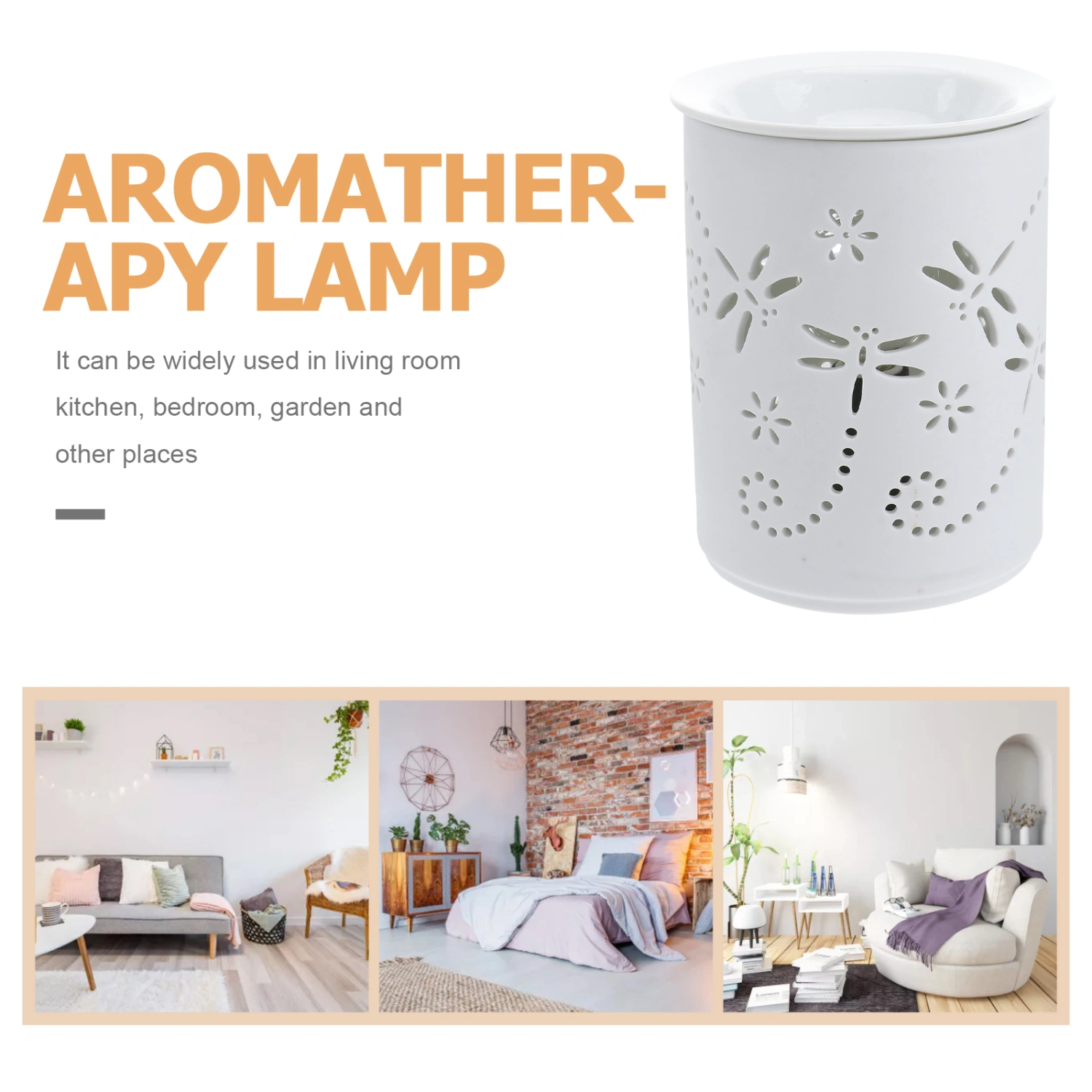 1pc Ceramic Aromatherapy Lamp Aroma Lamp Fragrance Lamp Wax Warmer (US Plug)