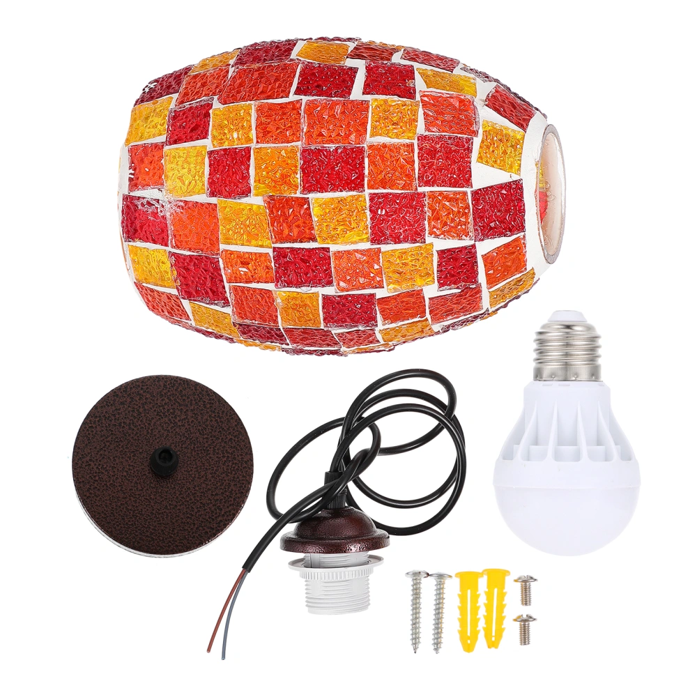 E27 Screw Mediterranean Style Hanging Light Creative Mosaic Ceiling Lamp