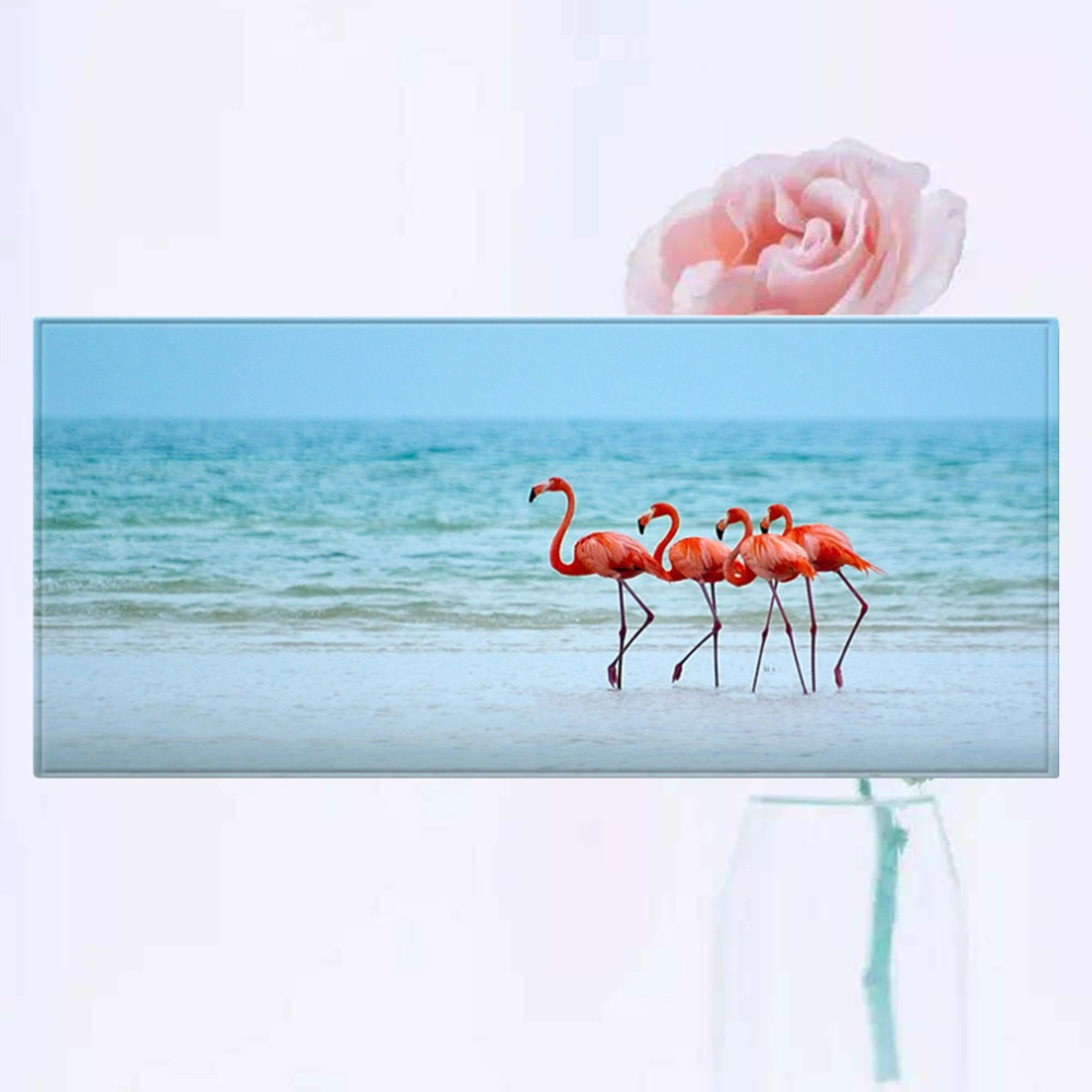 1pc 60x40cm Flamingo Beach Printed Doormat Anti-Slip Washable Hallway Kitchen Mat