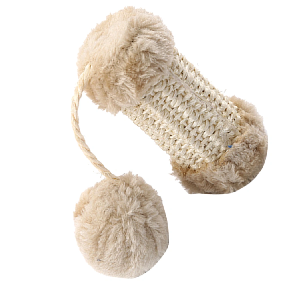 2 Pcs Bite-resistant Sisal Plush Toy Simulation Column Cat Toys Plaything Educational Toy for Home Shop Pet Kitten Cat (Beige)