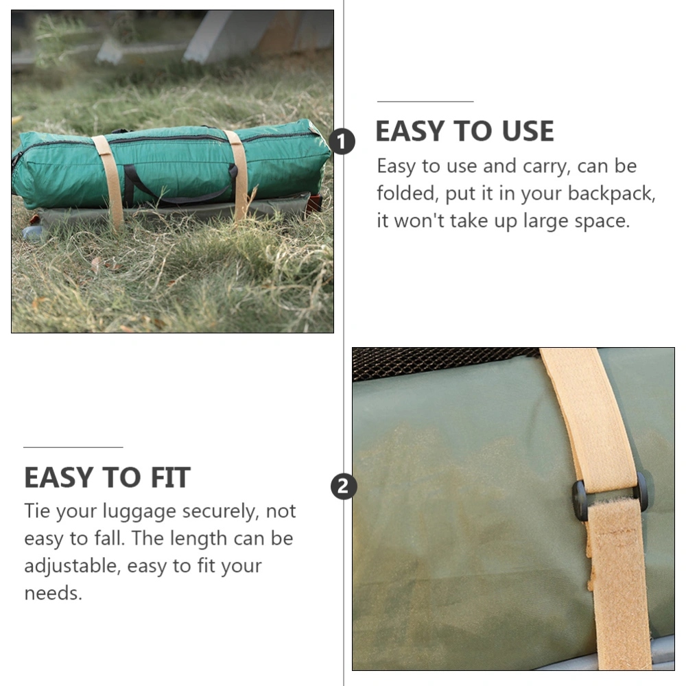 2 Pairs Outdoor Camping Bundling Belts Tie Down Belt Bundling Tools (Khaki)