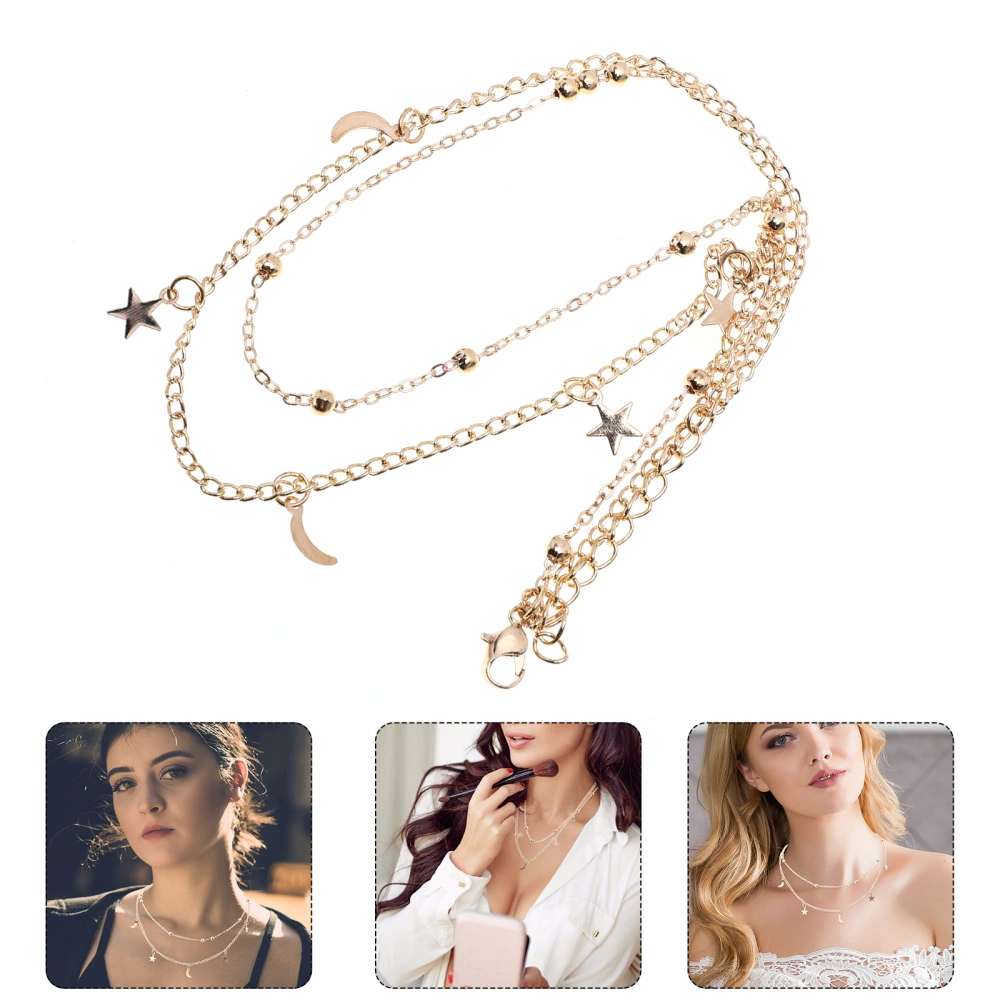 Moon Dangle Necklace Star Charm Choker Clavicle Jewelry Alloy Neck Pendant