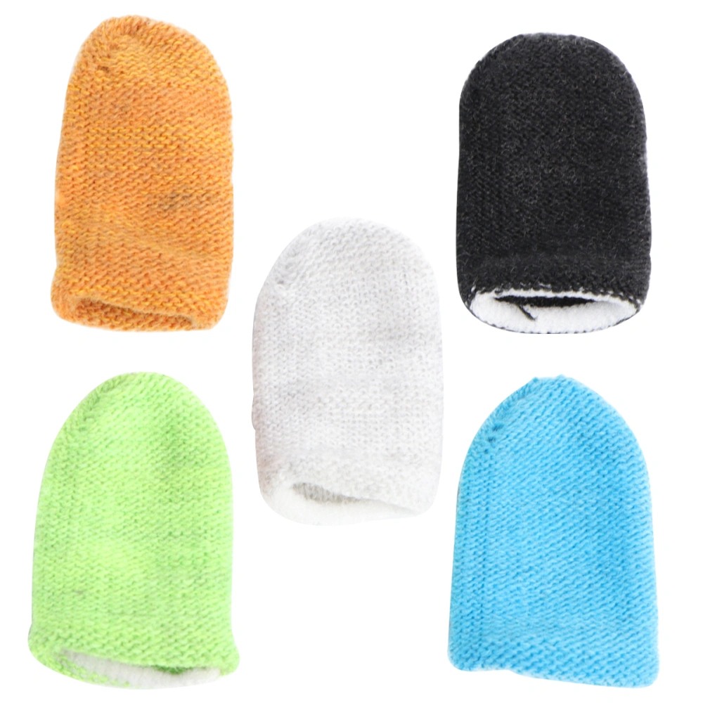 5pcs Anti-Static Finger Covers Sweatproof Simple Colorful Protective Mobile Game Finger Covers for Man Woman