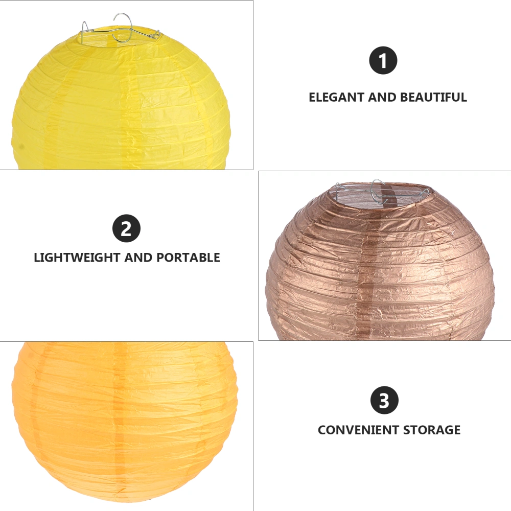 12Pcs Festival Folding Round Paper Lanterns Round Wedding Decorative Lanterns