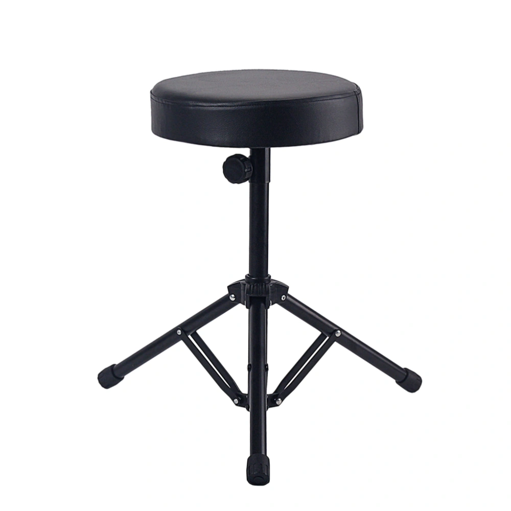 D26 Adjustable Drum Throne Seat Drummers Stool Stand Chair Folding Stool Rock-Band Piano Chair Seat With Comfortable Padded Stool (Black)