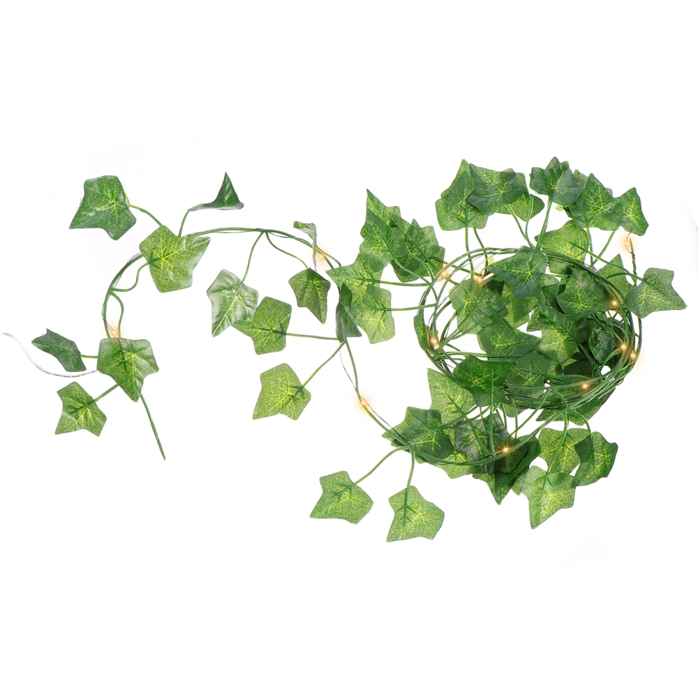 Artificial Ivy Garland with LED String Lights Green Leaves Vine Lamp String