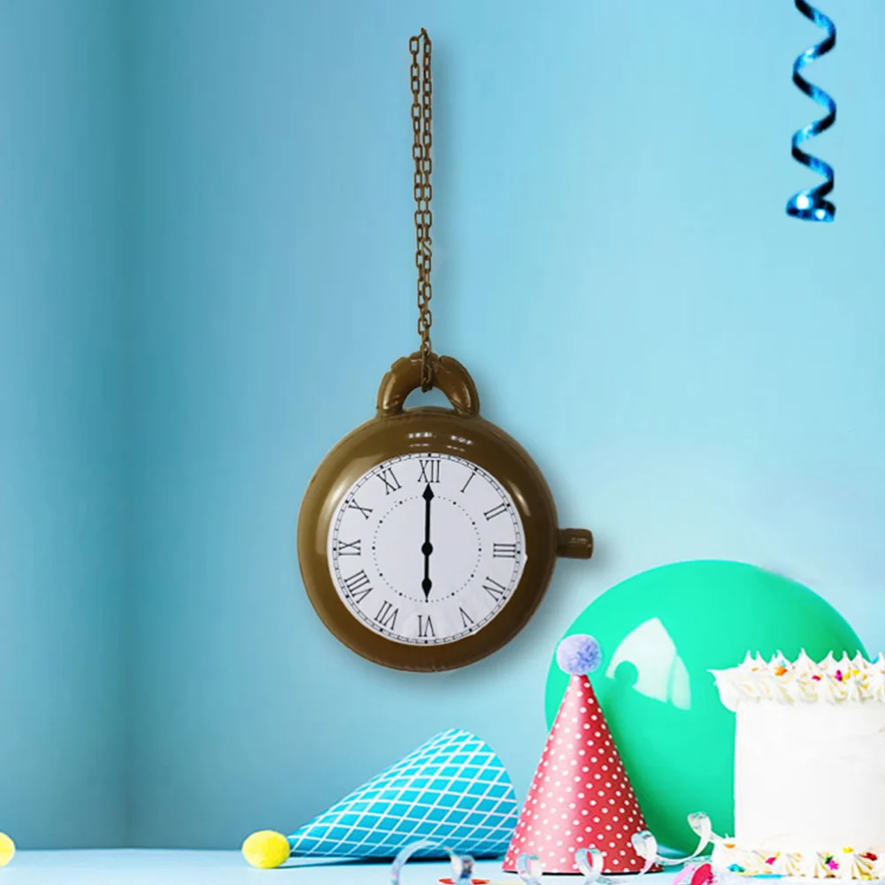 1PC Creative Inflatable Clock Balloon Hanging Inflatable Clock Decoration Children Toy Party Supplies