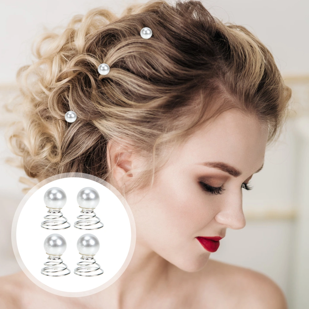 20pcs Spiral Hair Pin Pearl Swirl Hair Clips Braids Hair Spirals Clip for Women