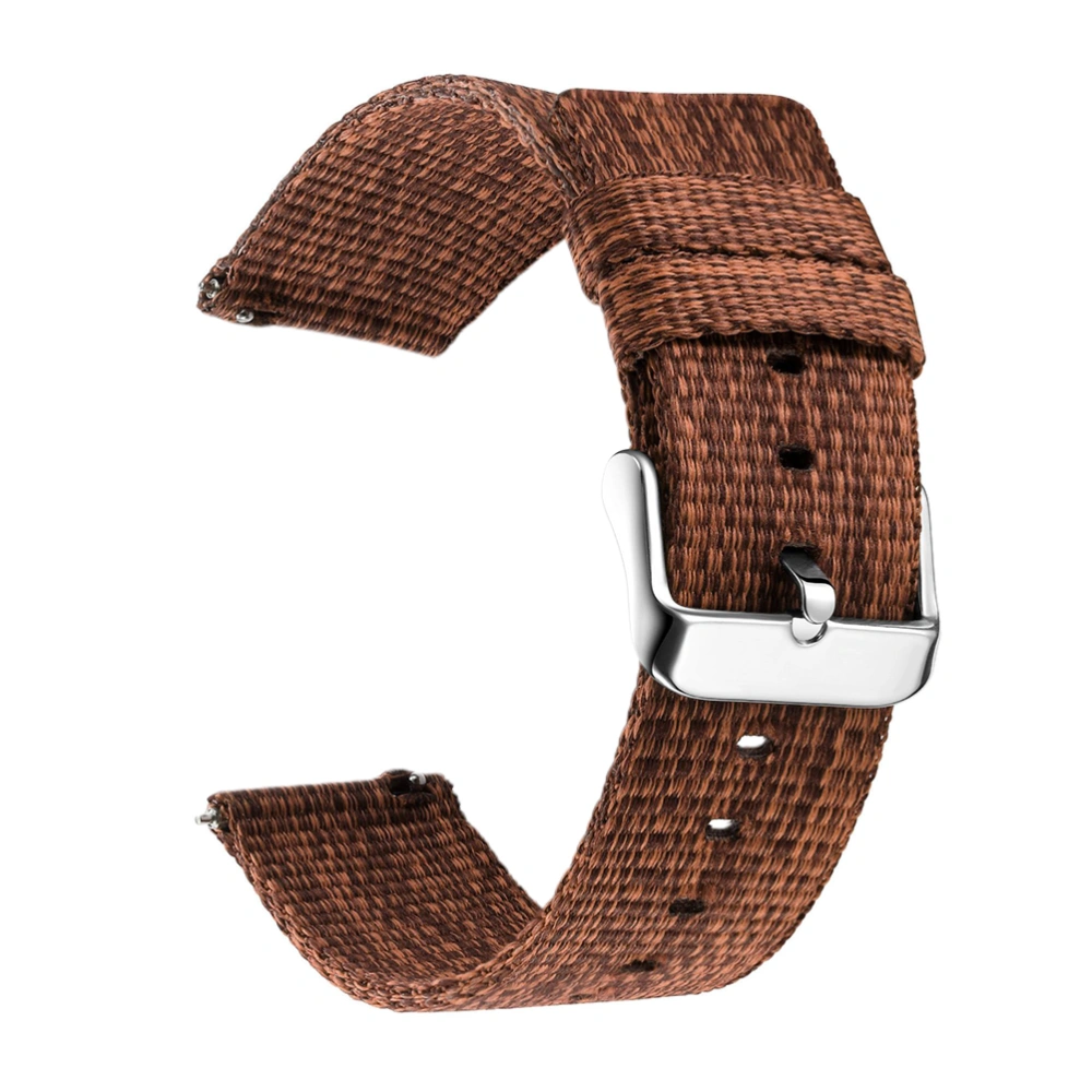 22mm Nylon Watch Band Canvas Watch Replacement Strap Thicken Watchband Fashion Wristband Compatible for Gear S3 S2 Brown