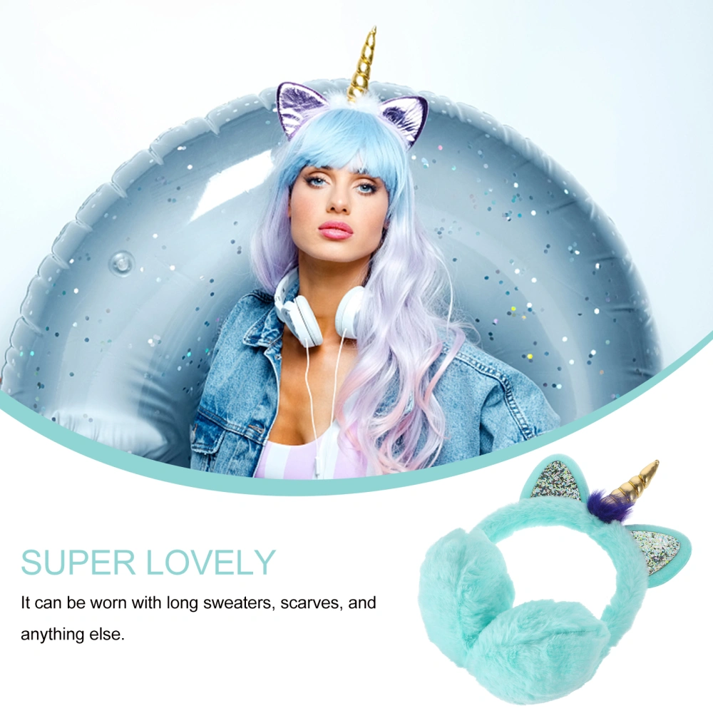 Unicorn Theme Earmuffs Unisex Adults Kids Winter Outdoor Lovely Ear Warmers