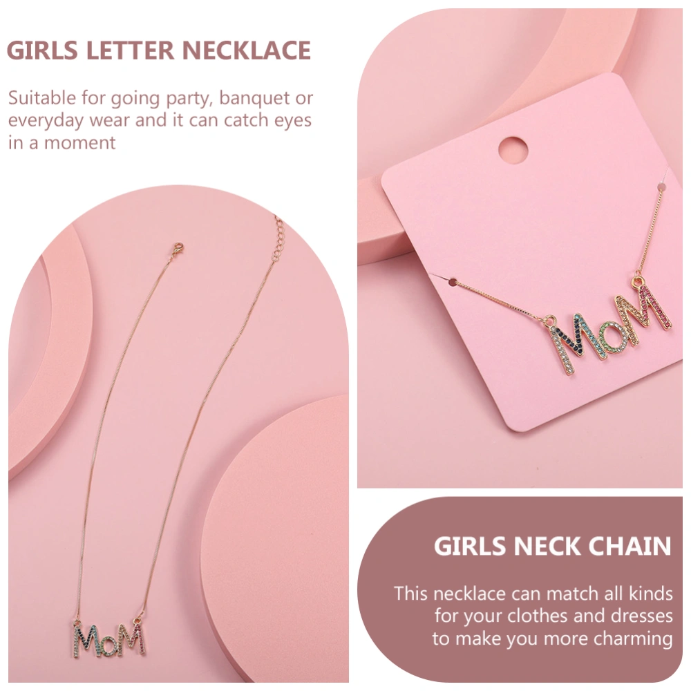 Kids Necklace MOM Letter Design Necklace Exquisite Teen Girls Neck Jewelry