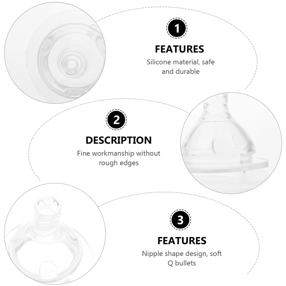 2pcs Baby Nurser Bottle Nipples Baby Nurser Teats Silicone Pacifiers Baby Feeders
