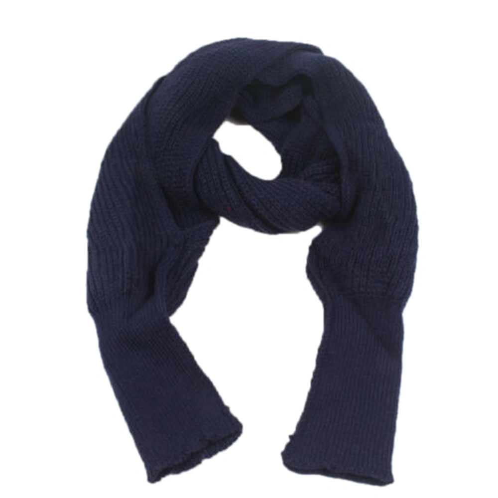 Warm Scarf Lady Knitting Shawl with Sleeves Winter Gift Fashion Woman Keep Warm Decor (Navy)