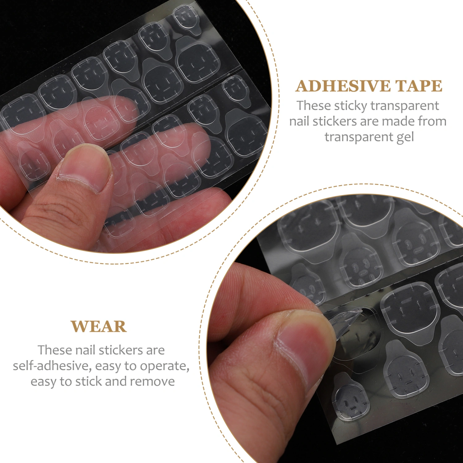20 Sheets Nail Art Glue Sticker False Nail Tips Adhesive Tabs Nail Glue