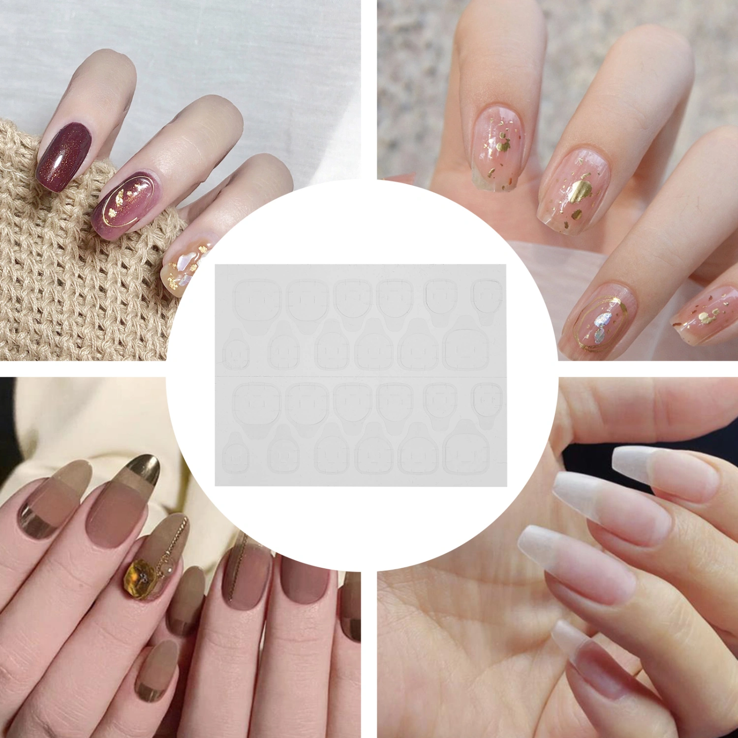 20 Sheets Nail Art Glue Sticker False Nail Tips Adhesive Tabs Nail Glue