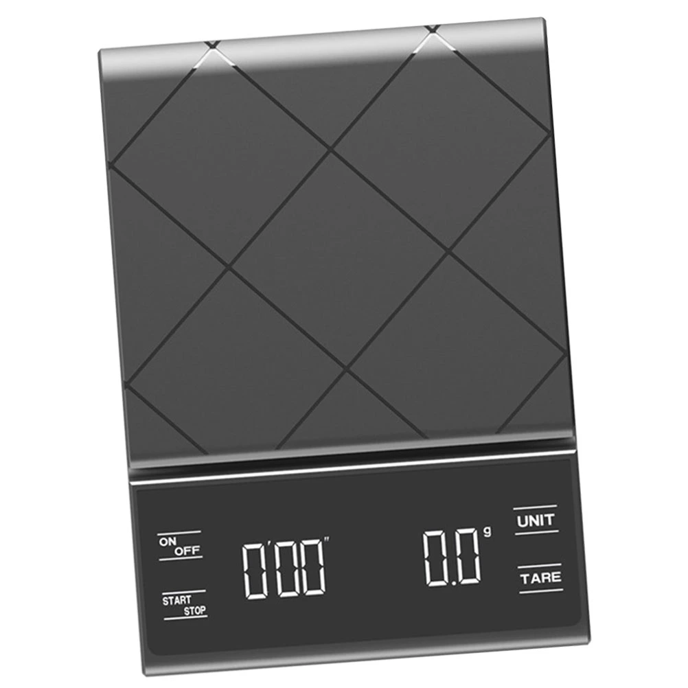 1Pc 3KG Kitchen Weighing Scale with Timer Shop Counter Electronic Scale Coffee Bean Scale Multifunctional Scale (Black)