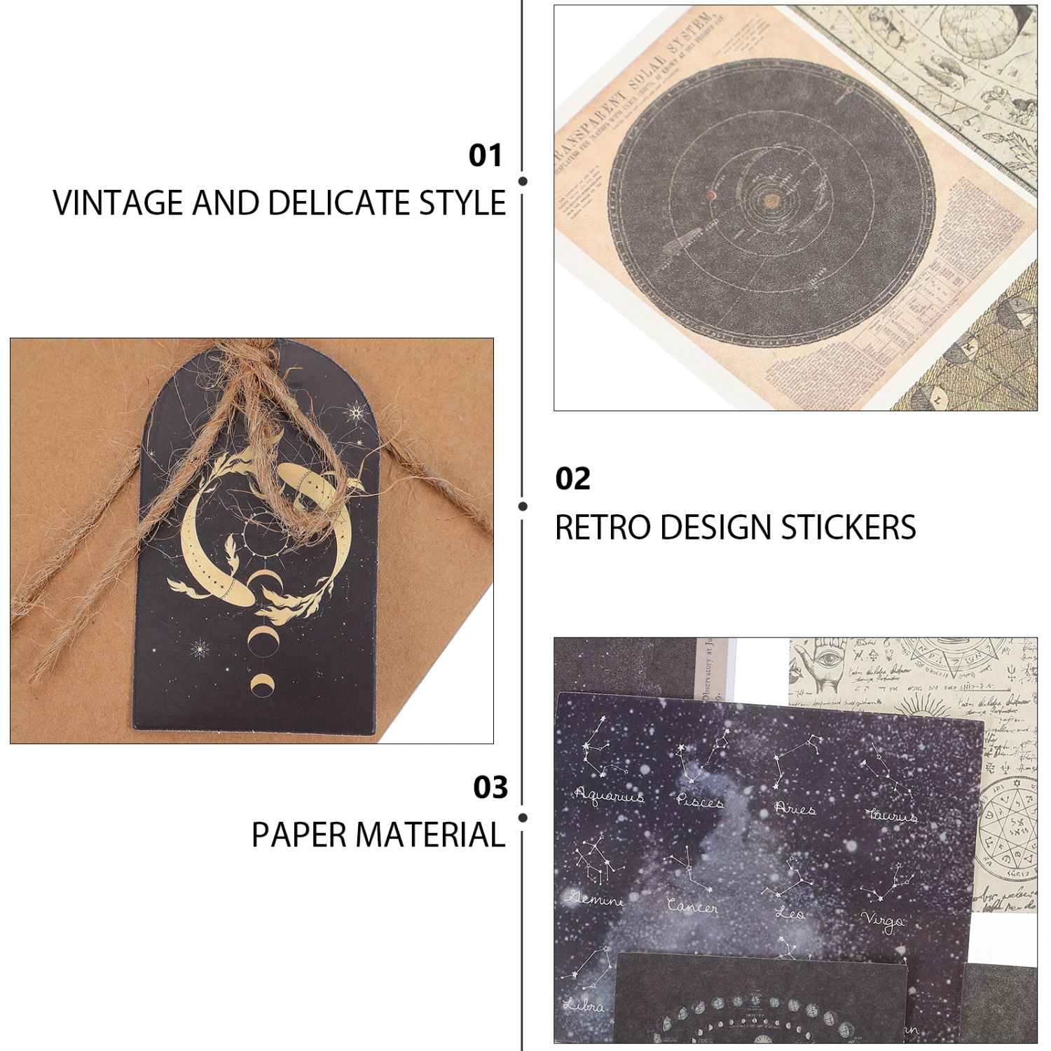 1 Bag Vintage Style DIY Scrapbooking Stickers Books Sticker Diary Stickers