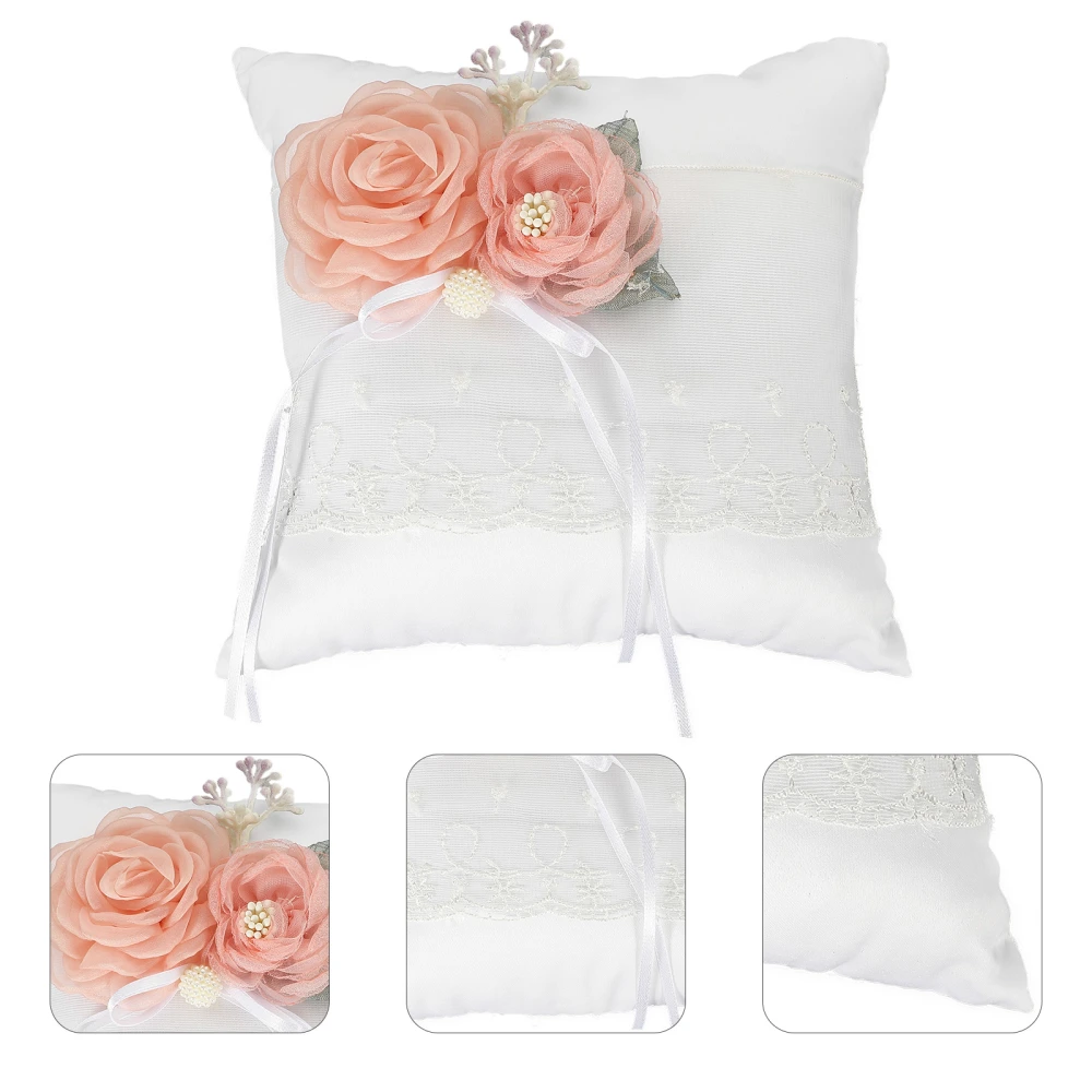 Wedding Ring Pillow White Ring Cushion Flower Ring Holder Wedding Supply