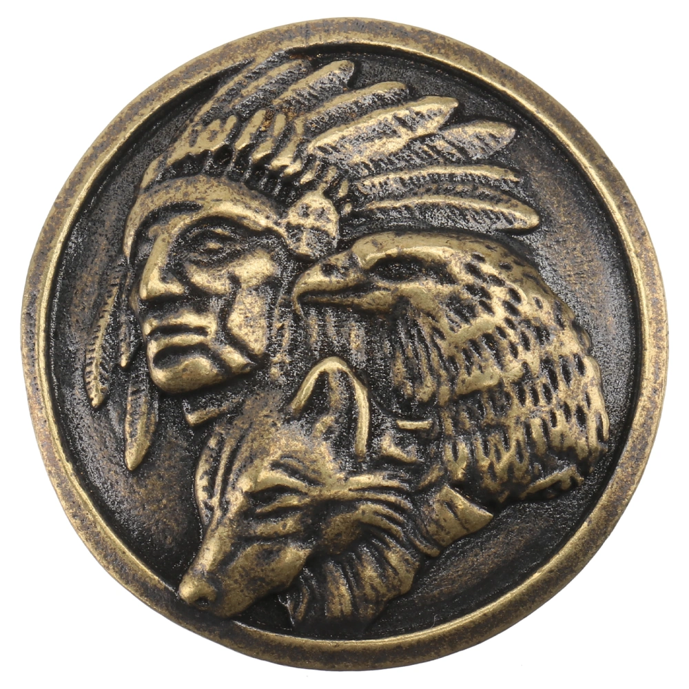 1Pc Brass Indian Design Button Creative Sewing Button Clothes Accessory Bronze