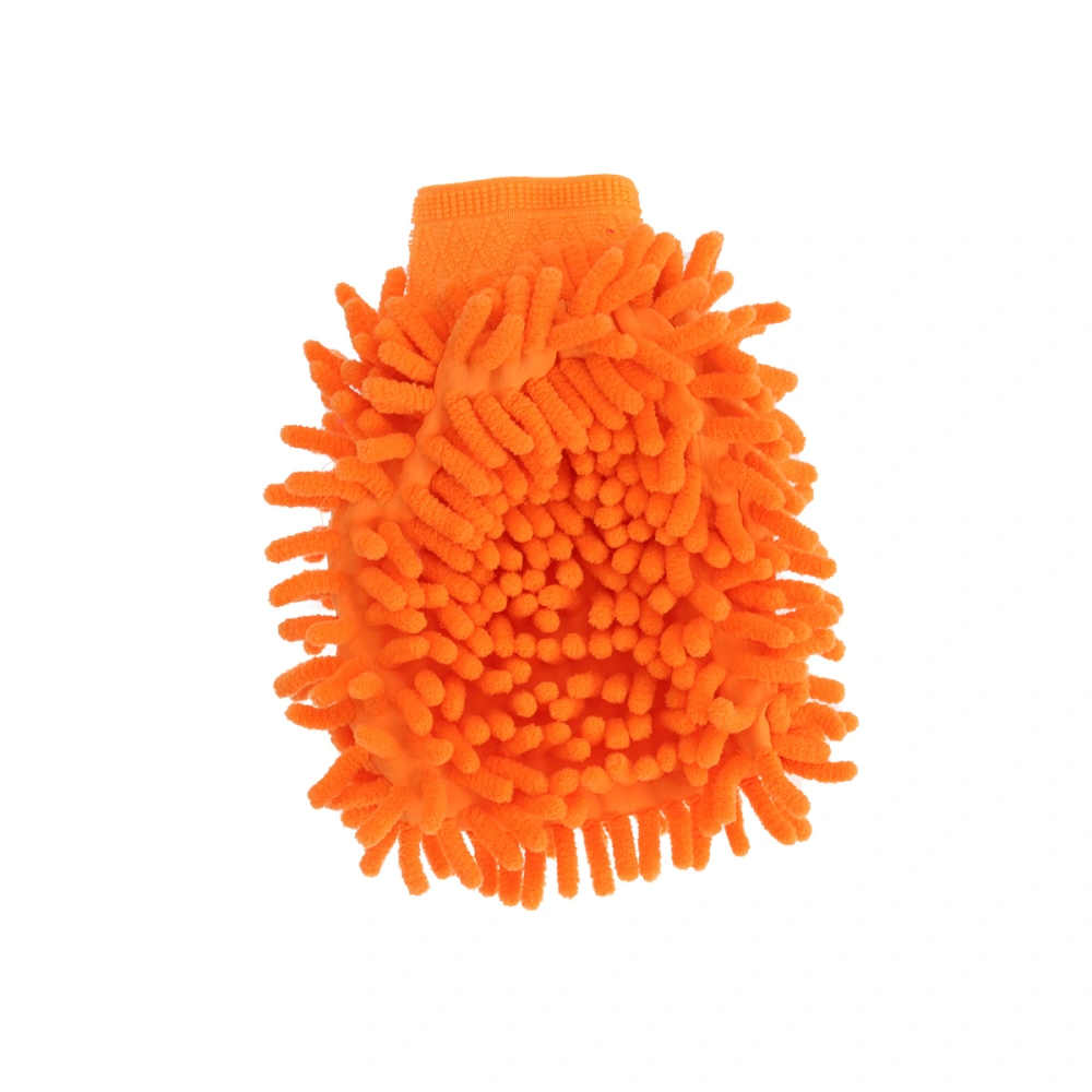 Microfiber House Wash Mitt or Dog Cat Bath Glove Ultra Absorbent and Lint Free Glove (Orange)