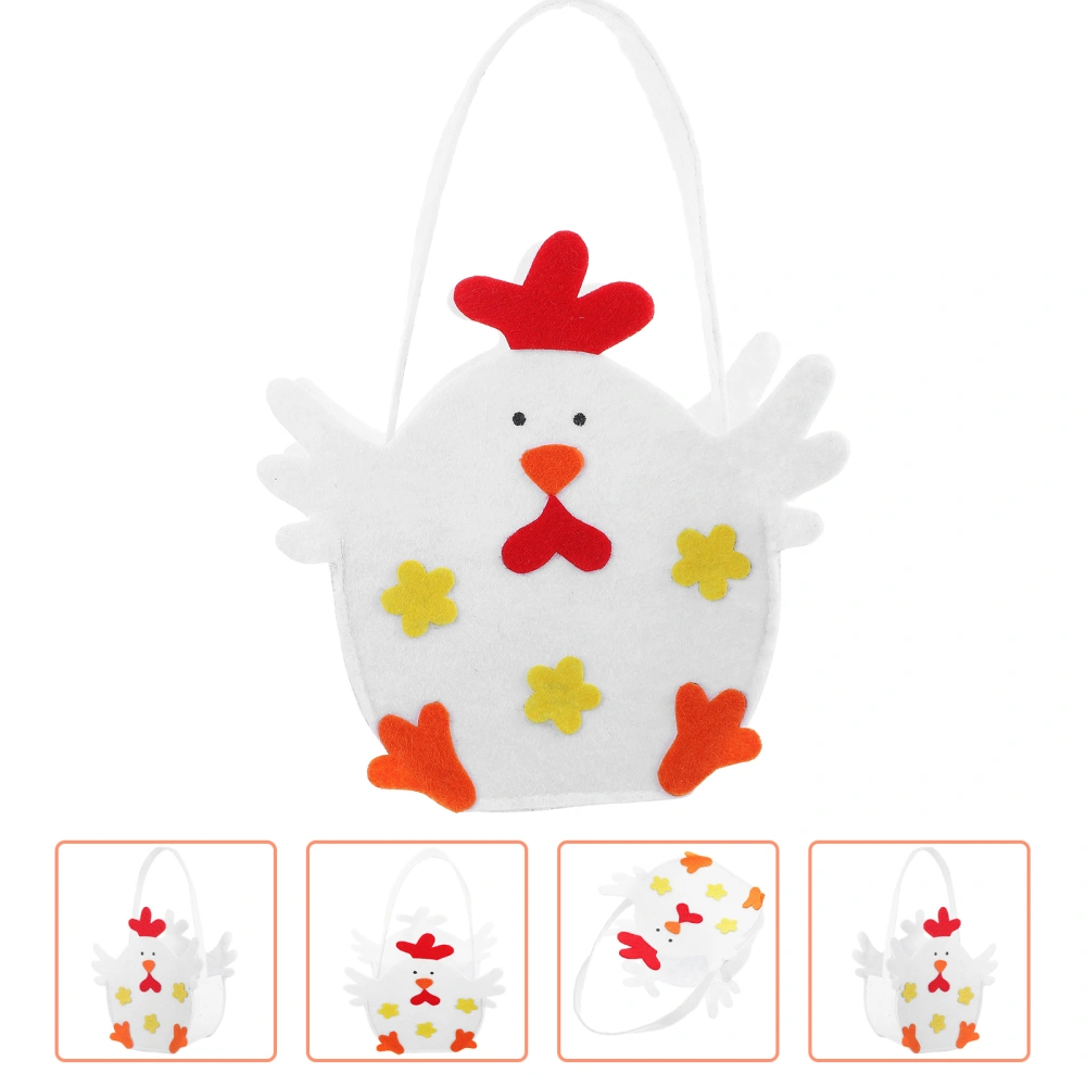 Cartoon Easter Chicks Storage Pouch Portable Easter Felt Candy Bag Gift Bag