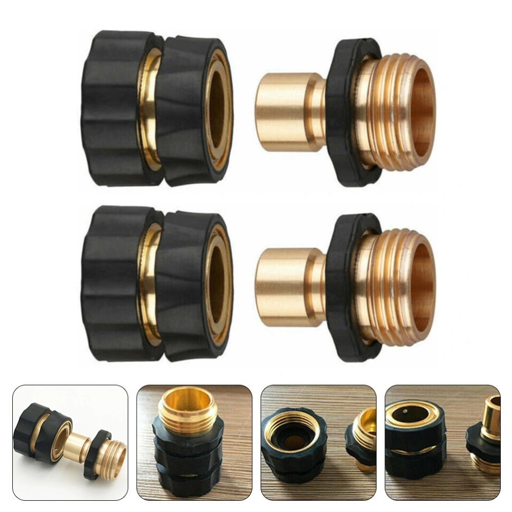 2 Pairs Garden Hose Fitting Quick Connector Water Hose Adapter Hose Attachments