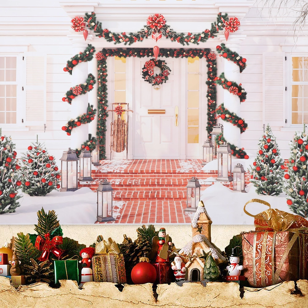 House Door Pattern Hanging Wall Tapestry Christmas Tapestry Photo Backdrop