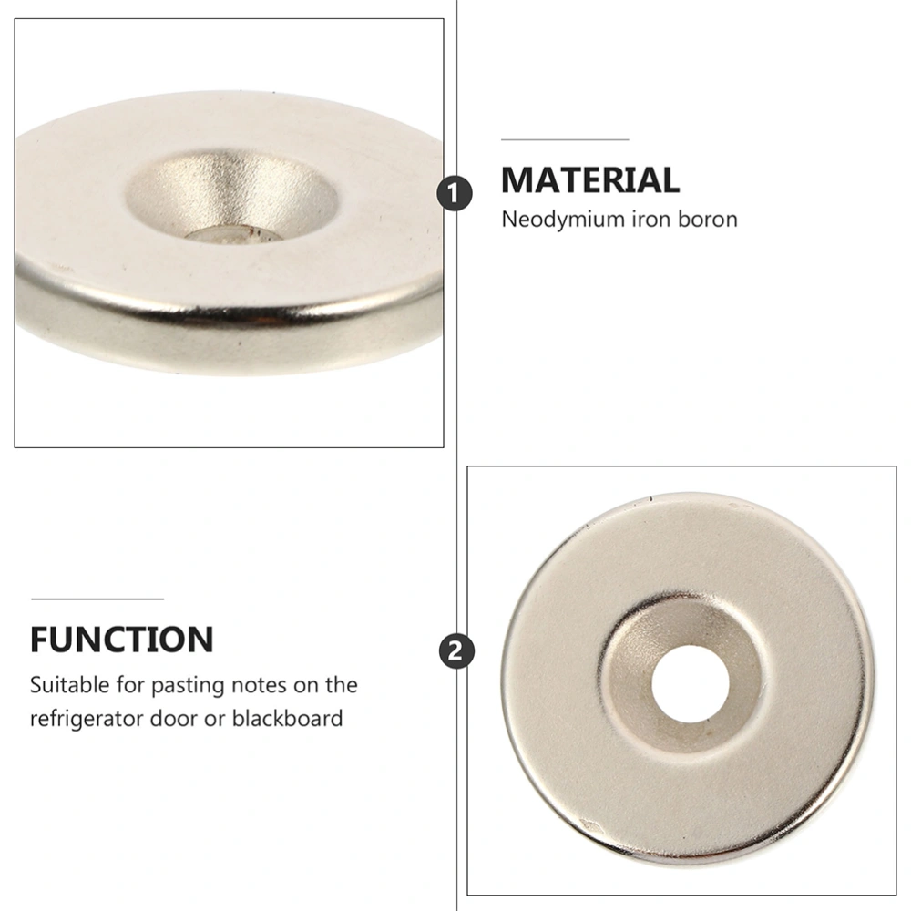 5pcs Powerful Neodymium Iron Boron Magnets Round Magnetic Rings (Silver)