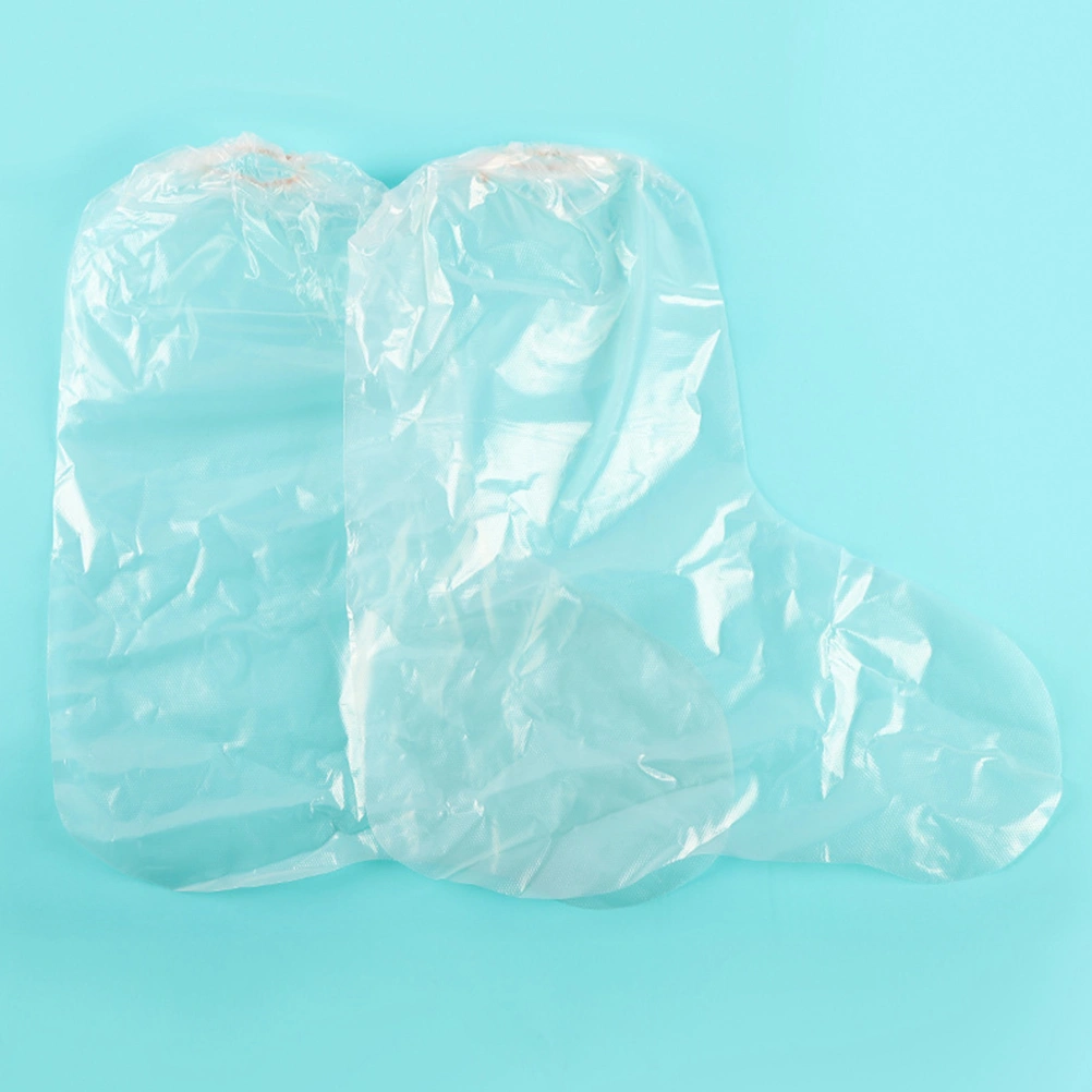 10pcs White Plastic Shoes Cover Dustproof Wear-Resistant Shoe Protector Elastic Band Waterproof Shoes Cover