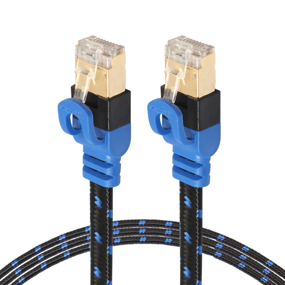 15 Meters Double-shielded Level 7 10G Computer Router Nas Flat Cable With Fiber Mesh