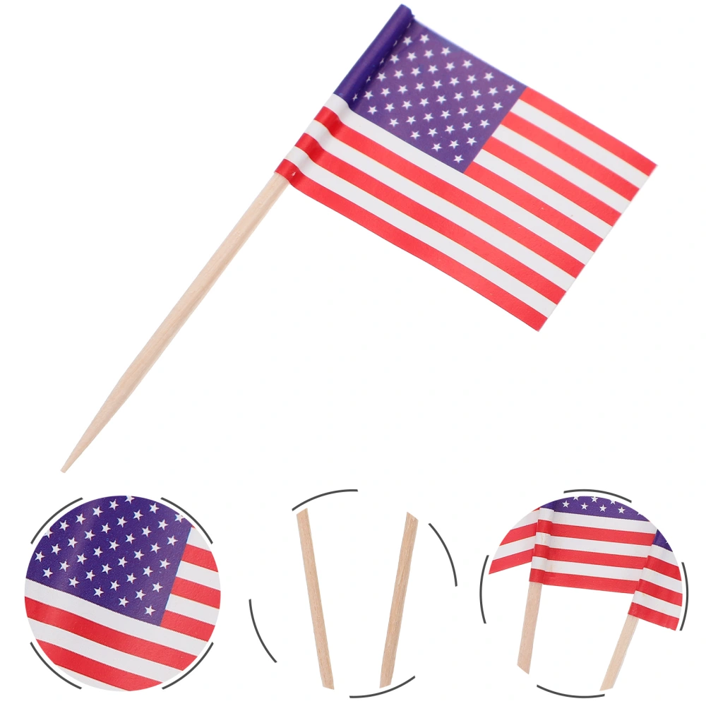 200Pcs Decorative Toothpick Flags Multi-function Cupcake Toppers Delicate Cupcake Decors