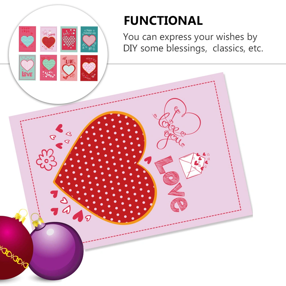 8pcs Valentine's Day Cards Greeting Cards Memos Heart-shaped Design Postcards