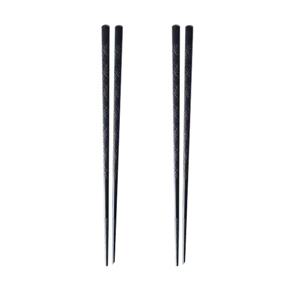 2 Pairs of Alloy Chopsticks Japanese Tableware Non-slip Pointed Chopsticks High-end Restaurant Personalized Set