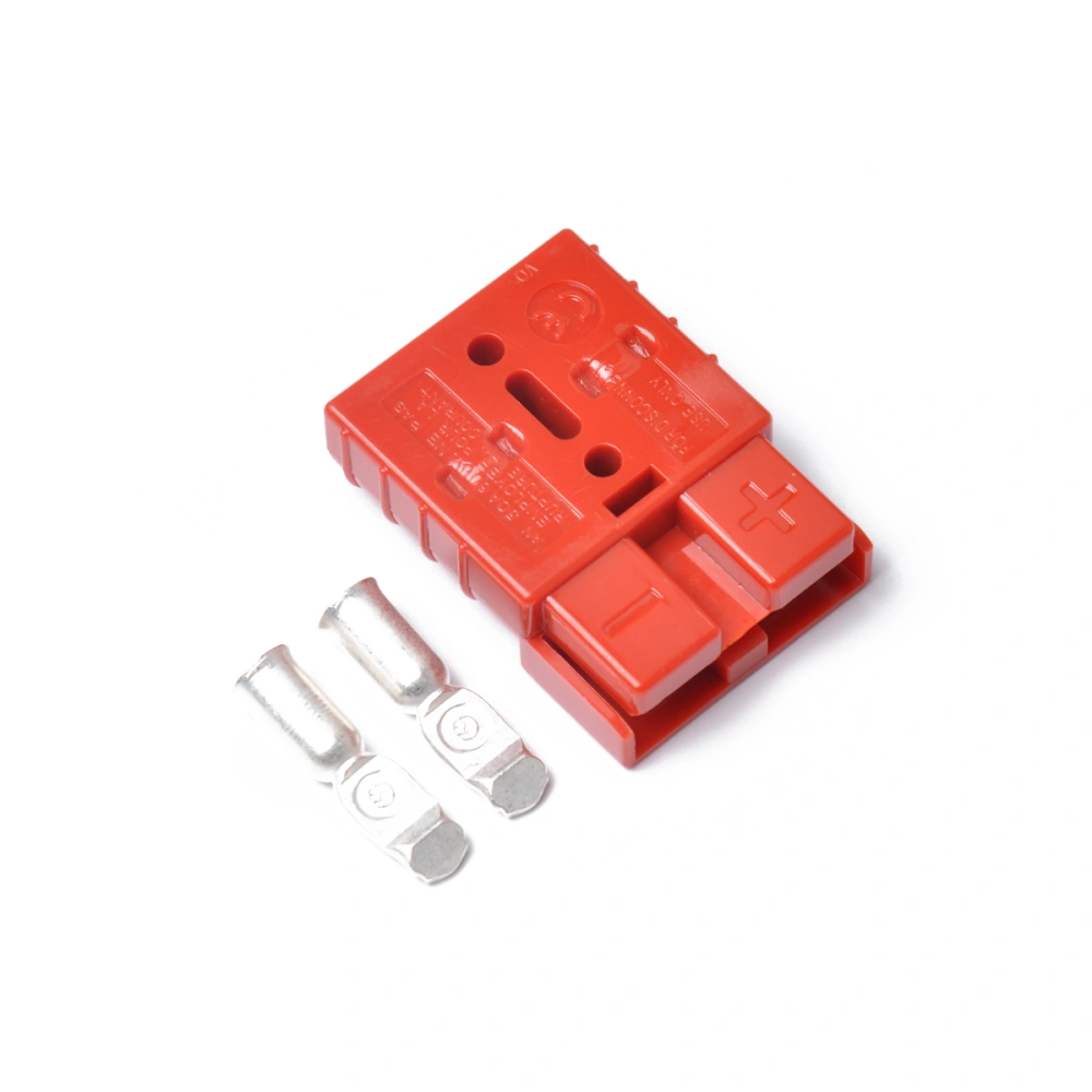 10Pcs 50A 600V Premium Plug Exterior Connector DC Power Solar Caravan with 20 Contacts (Red)